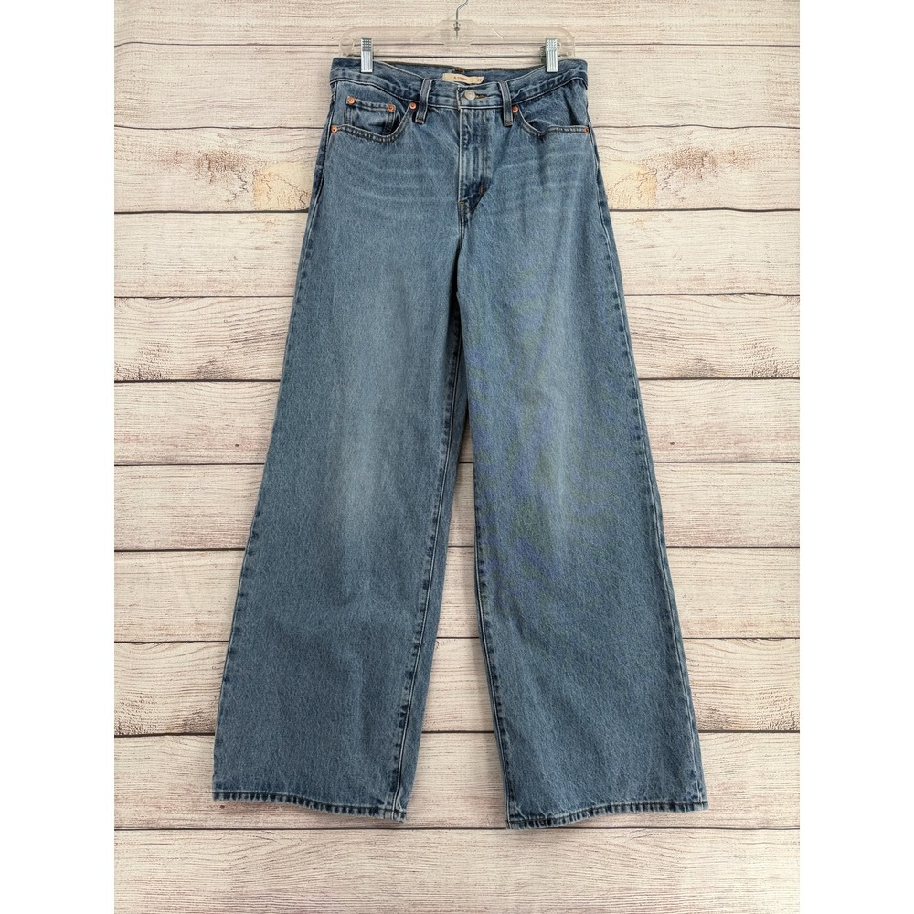 Levi's Premium XL Straight Jeans Women 27 Medium Wash Wide Leg Denim